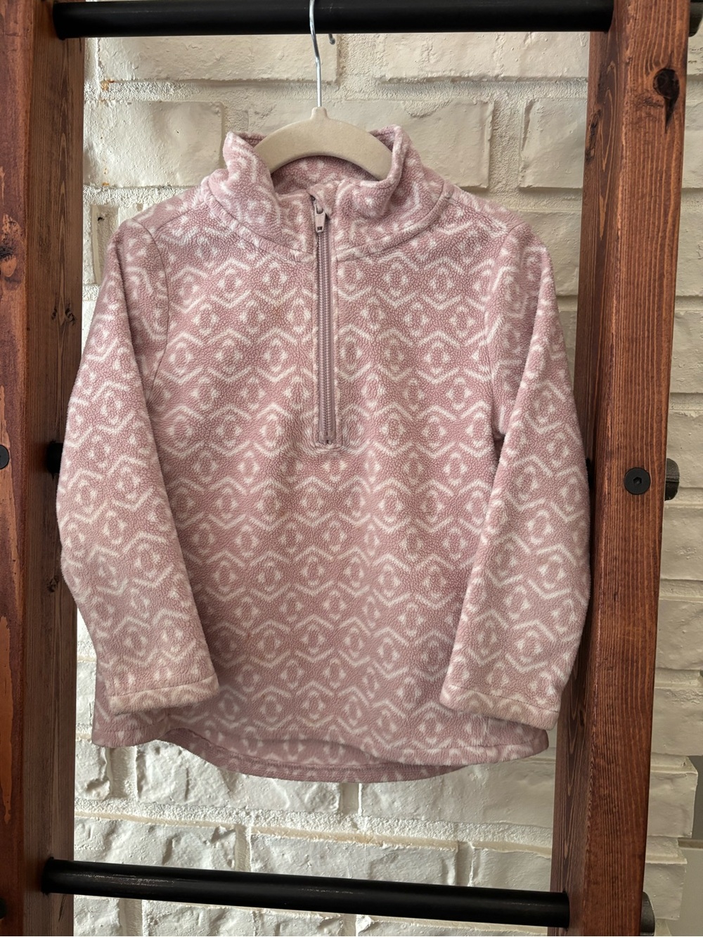 ✨3/$25 ✨ 3T Pink Patterned Half-Zip Fleece Pullover